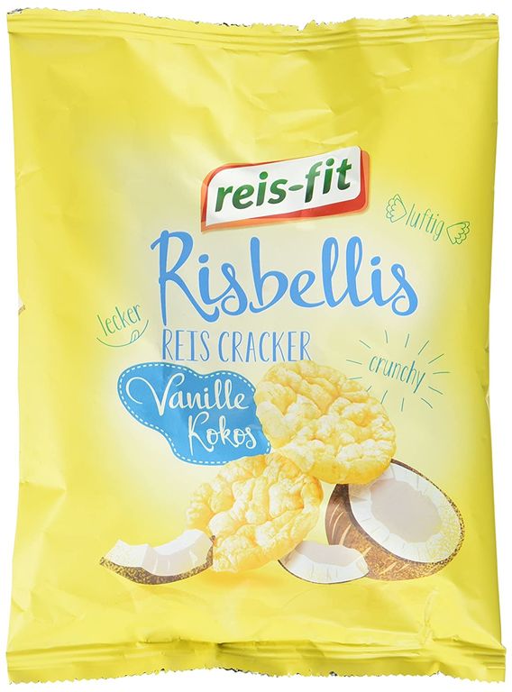 Lebensmittel & Getränke :: Süßigkeiten & Knabbereien :: Knabberartikel ::  Reiswaffeln :: reis-fit Risbellis Vanille und Kokos, 40 g -  EcoLebensmittel.com - Ökologische Produkte online